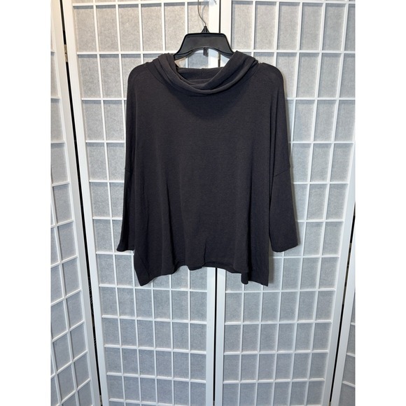 W5 Womens Grey Cowl Neck Pullover Sweater With‎ Open Back Size XL Lagenlook Boho - Picture 1 of 6